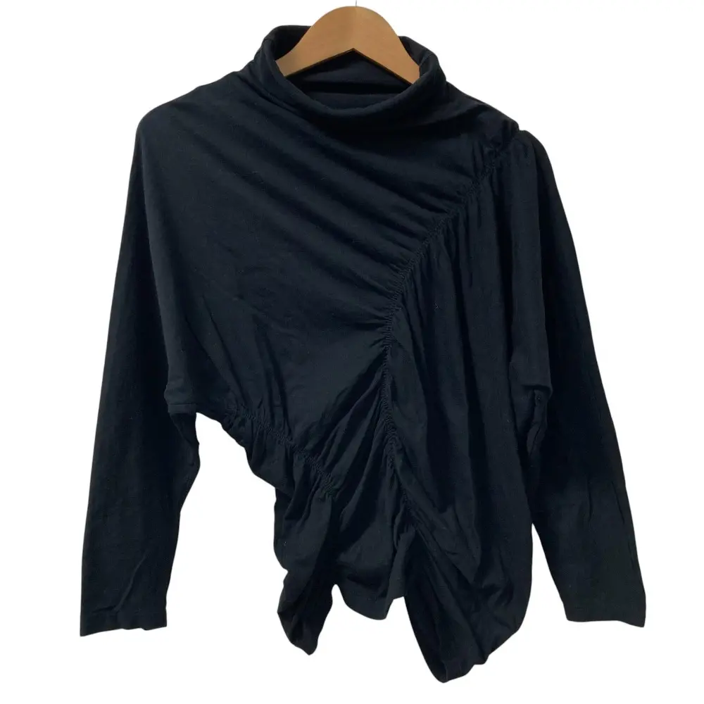 22AW ISSEY MIYAKE イッセイミヤケ シャーリングドルマン アシンメトリーカットソー IM23JK220 サイズ2 ブラック