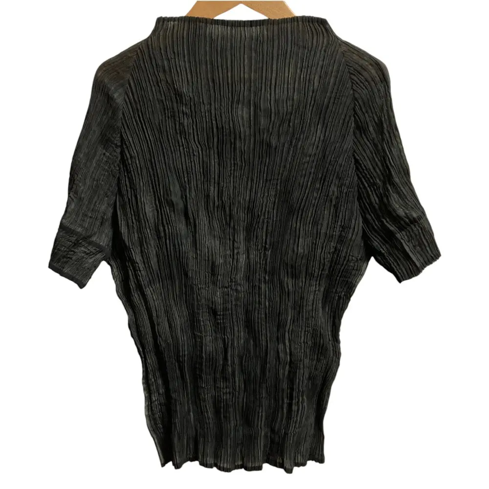 ISSEY MIYAKE イッセイミヤケ プリーツ ショートスリーブ カットソー サイズ2 ブラック