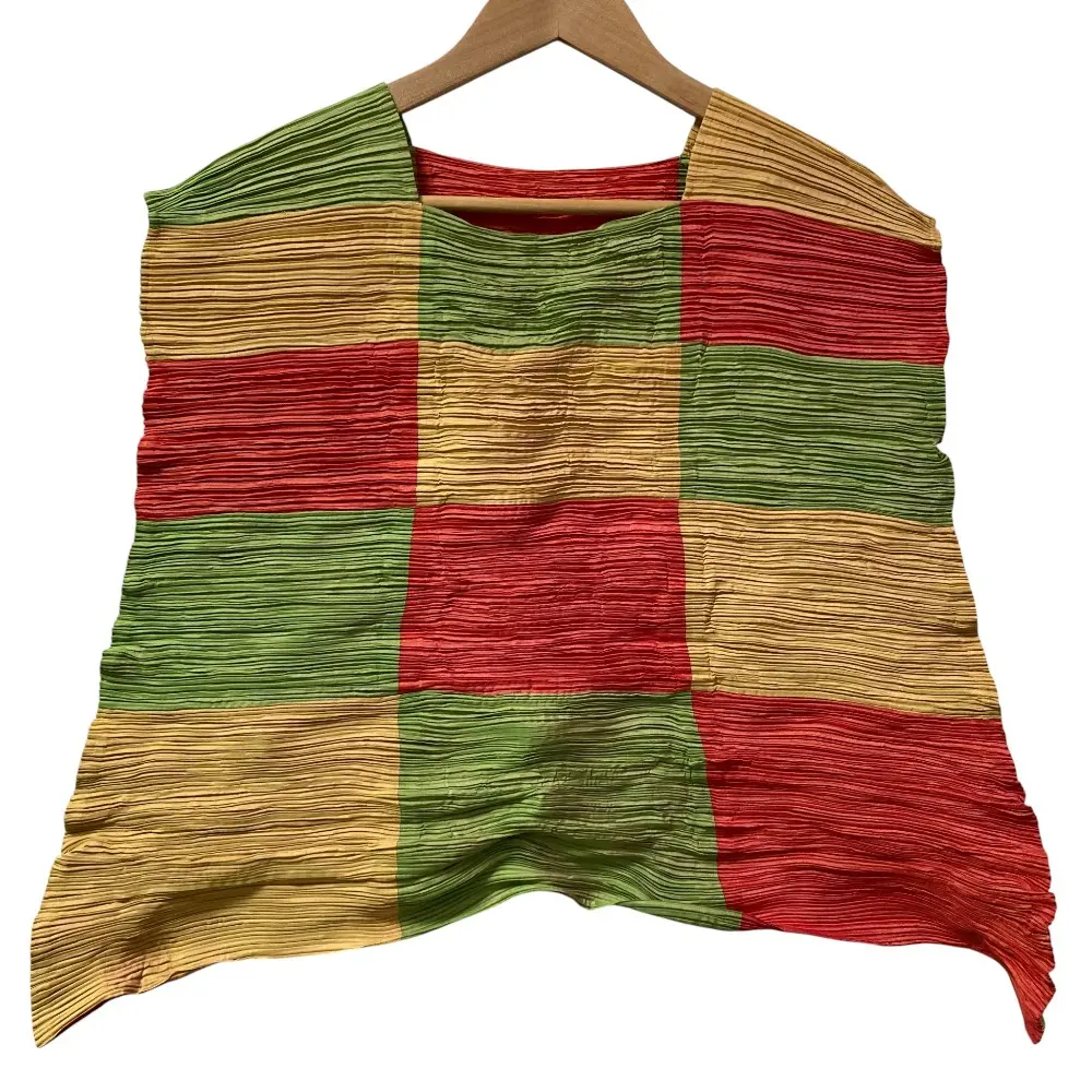 ISSEY MIYAKE イッセイミヤケ バウンスチェック ブラウス IM12FJ516 サイズ2 マルチカラー