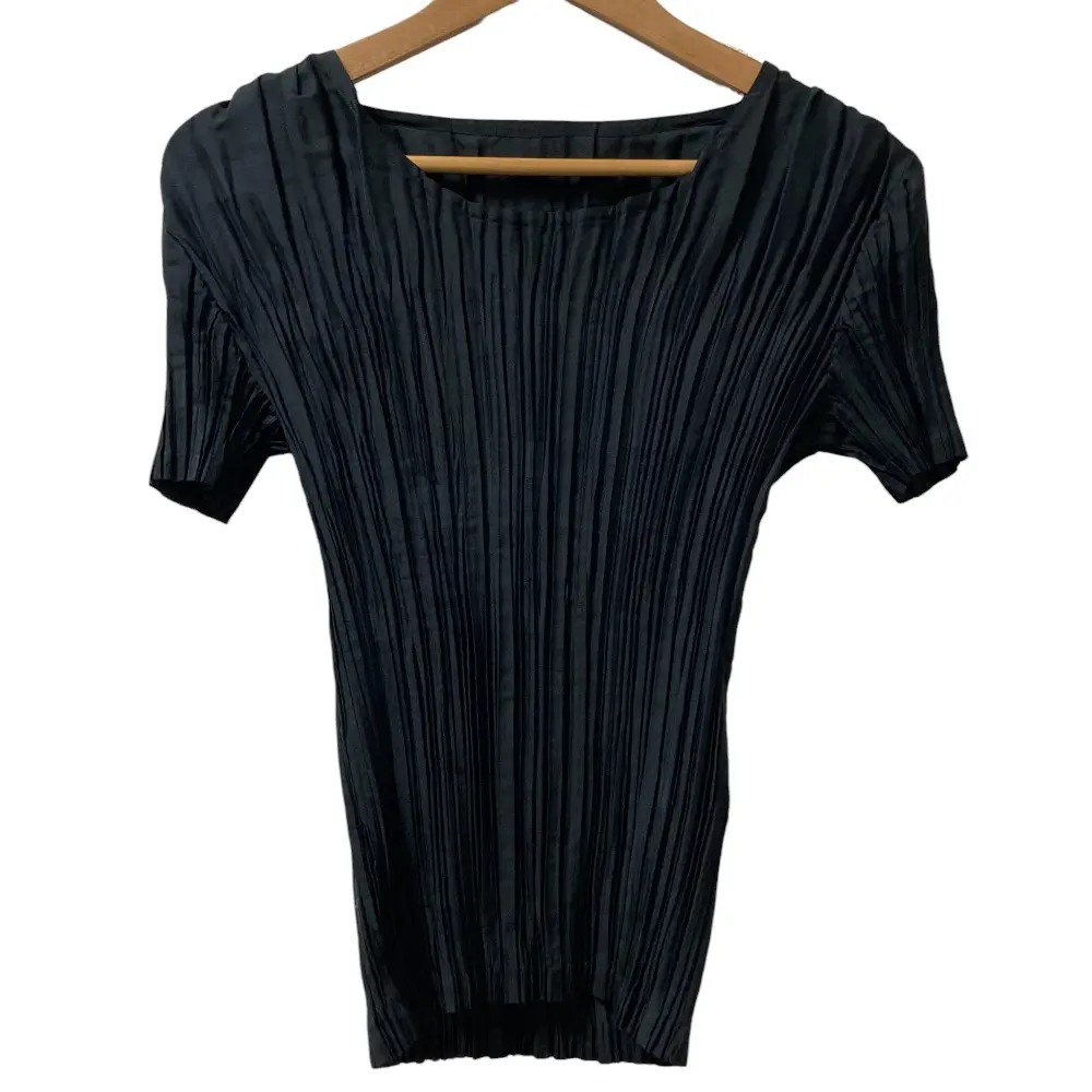 ISSEY MIYAKE イッセイミヤケ ランダムプリーツ ショートスリーブ 半袖 カットソー IM01FJ265 サイズ2 ブラック
