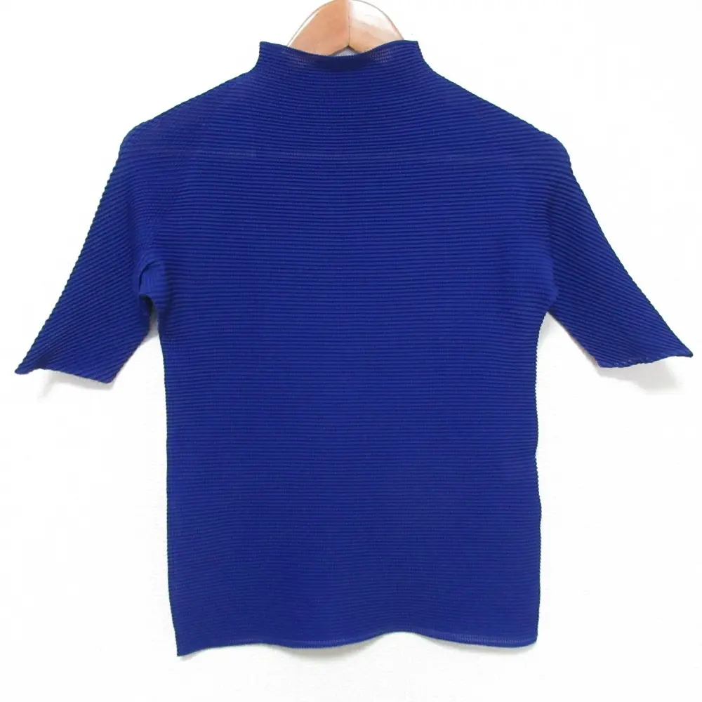 ISSEY MIYAKE イッセイミヤケ プリーツ （T.）スクエアプリーツ ハイネックTシャツ IM94FT014 サイズM ブルー