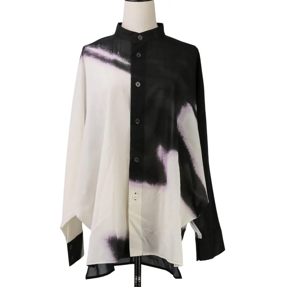 25SS ISSEY MIYAKE イッセイミヤケ SHADOW STUDY コットンプリントシャツ IM51FJ572 サイズ2 ブラック パープルの買取実績【2025年10月買取】