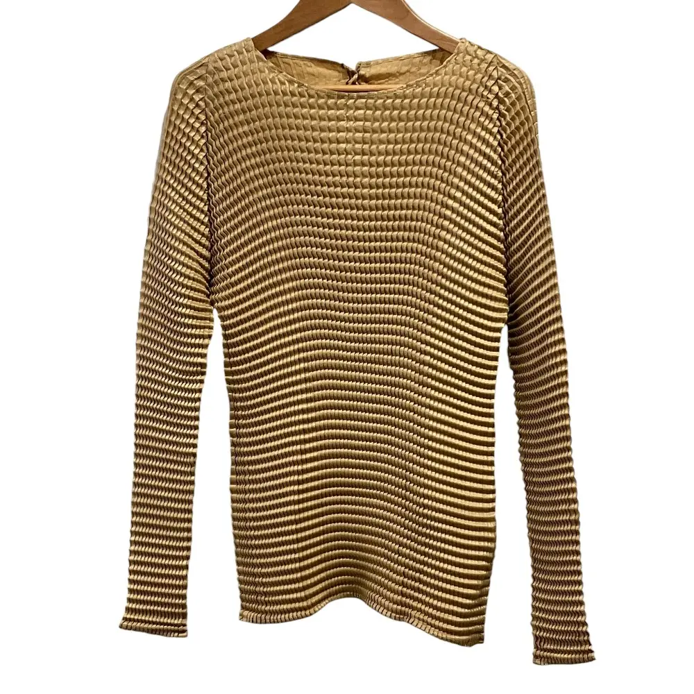 24AW ISSEY MIYAKE イッセイミヤケ SUEDE LIKE PLEATS カットソー IM43FJ104 サイズ2 ベージュ