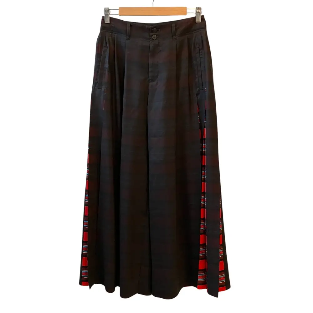 ISSEY MIYAKE イッセイミヤケ サイドボックスプリーツ ワイドパンツ IM33FF601 サイズ1 ダークレッド