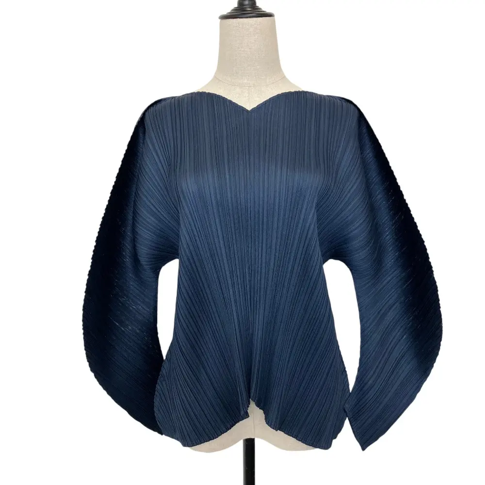 24AW PLEATS PLEASE ISSEY MIYAKE プリーツプリーズ イッセイミヤケ WORMHOLE ロングスリーブ カットソー PP43JK511 3  ネイビー
