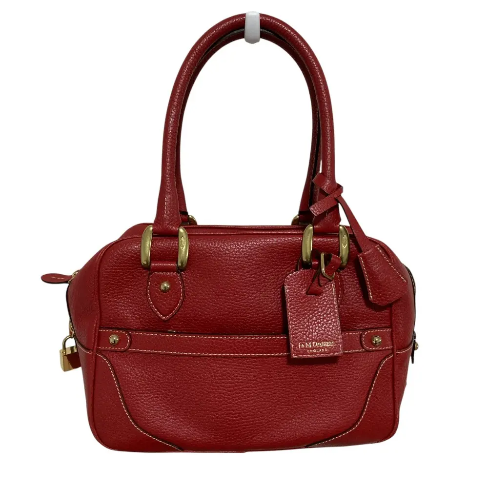J&M DAVIDOSN ジェイアンドエムデヴィッドソン ミニミア レザーボストンバッグ レッド