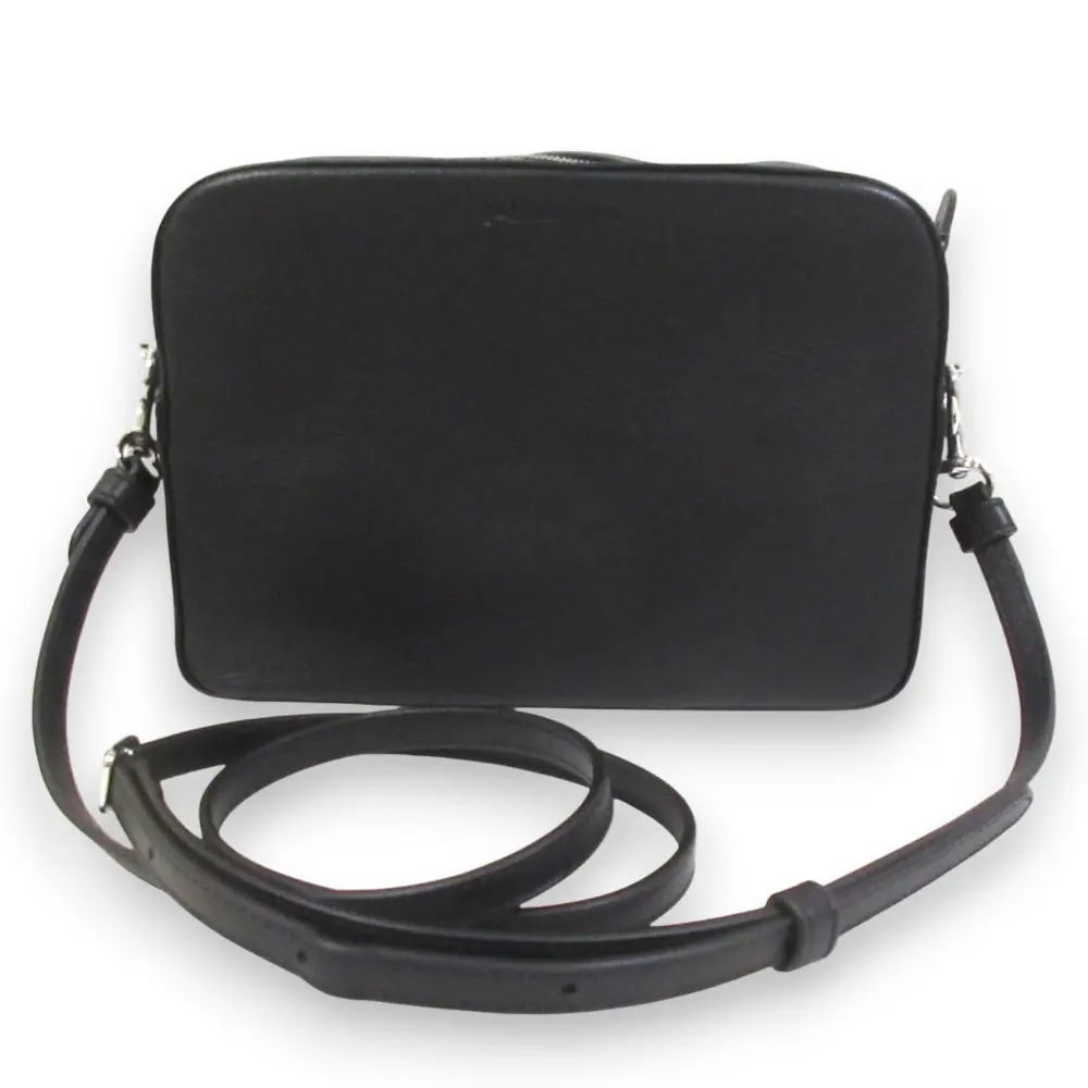 J&M DAVIDOSN ジェイ&エム デヴィッドソン レザー スクエアショルダーバッグ ブラック×シルバー金具