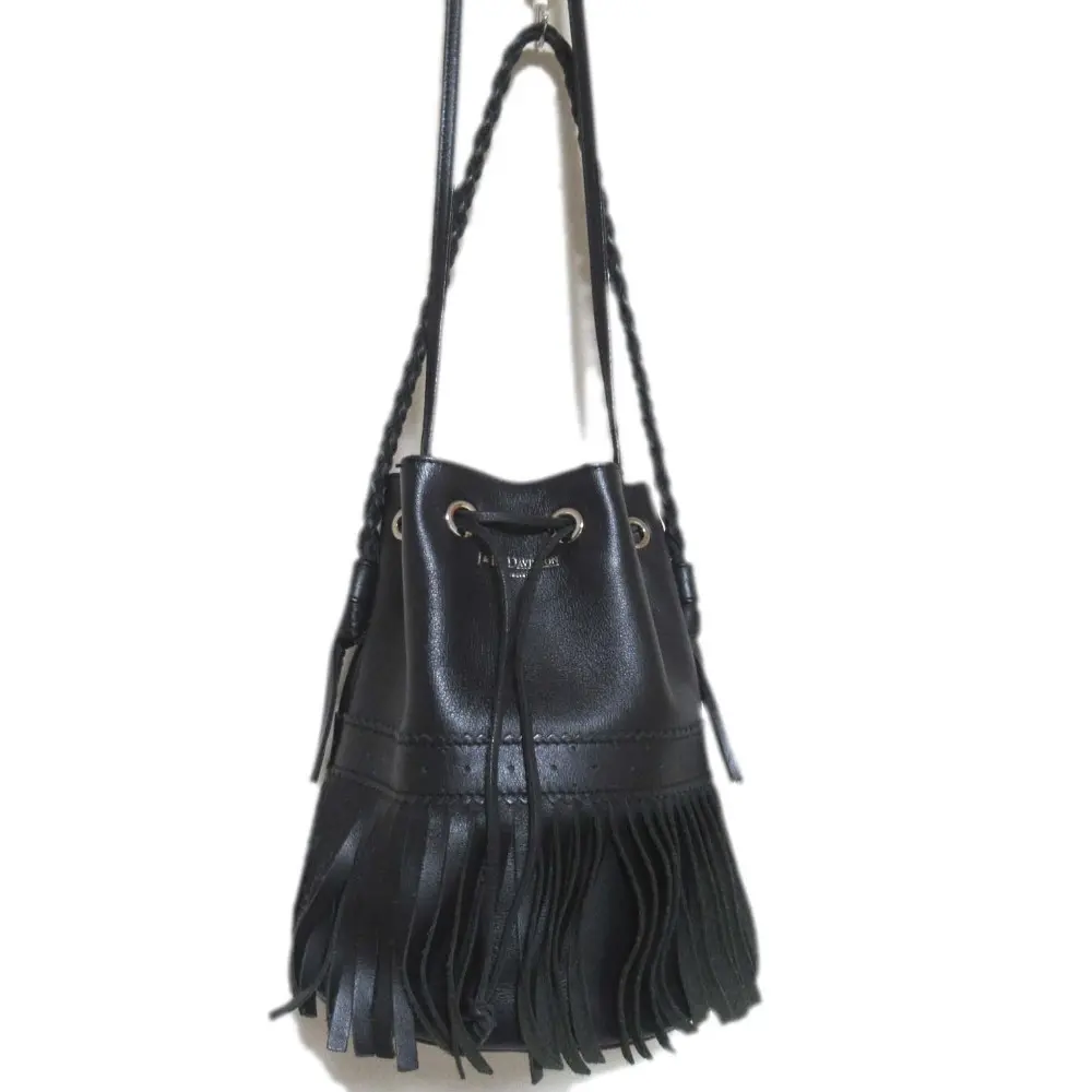 J&M DAVIDSON ジェイアンドエムデヴィッドソン カーニバル レザー フリンジ バケット ショルダーバッグ ブラック