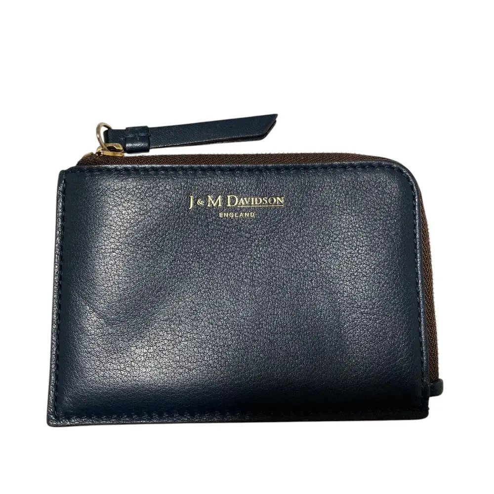 J&M DAVIDSON ジェイ&エム デヴィッドソン レザー L字ファスナー コインケース 小銭入れ ネイビー
