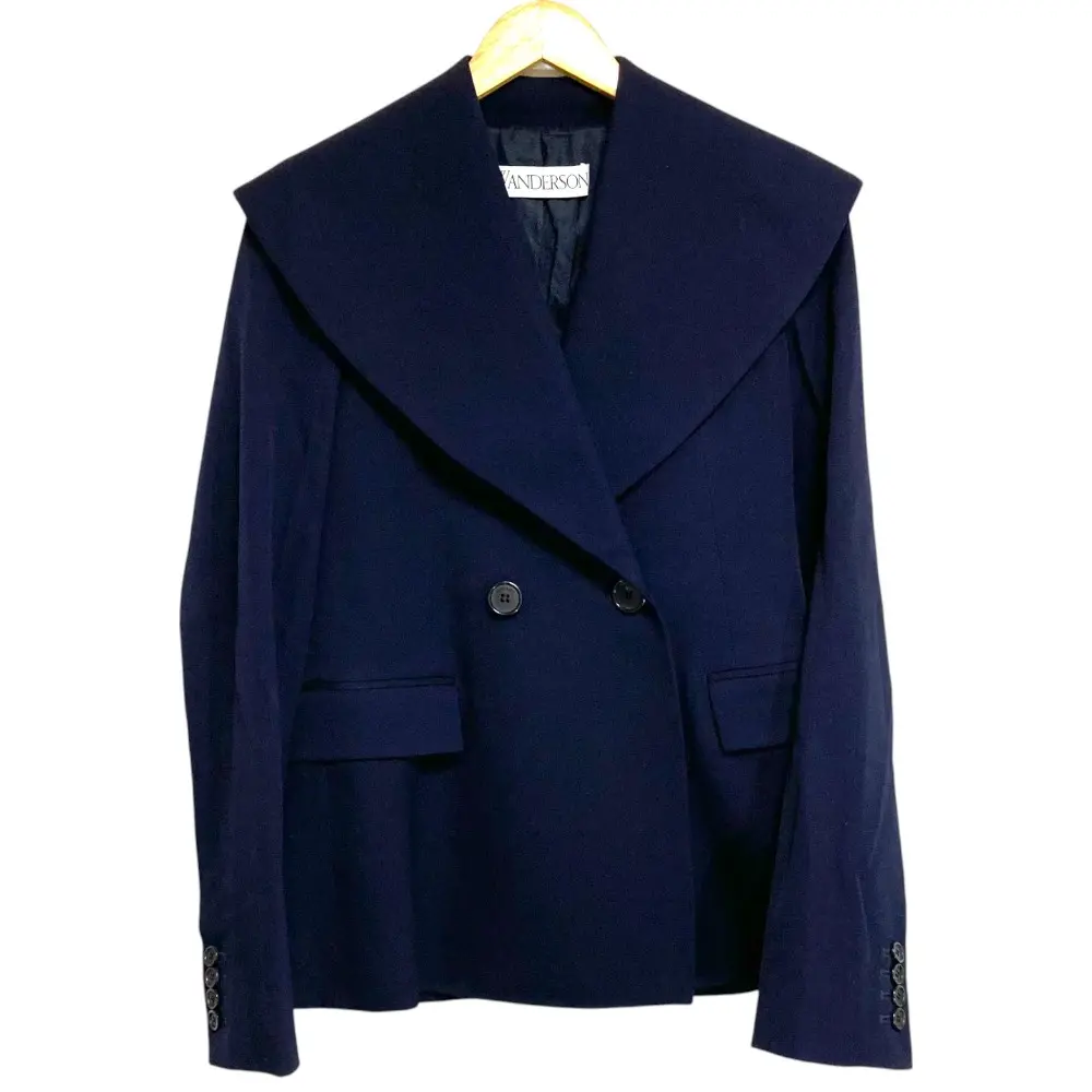 JW Anderson JWアンダーソン ビッグカラー ウールギャバジン ジャケット JK0092PG0011888 サイズ6 ネイビー