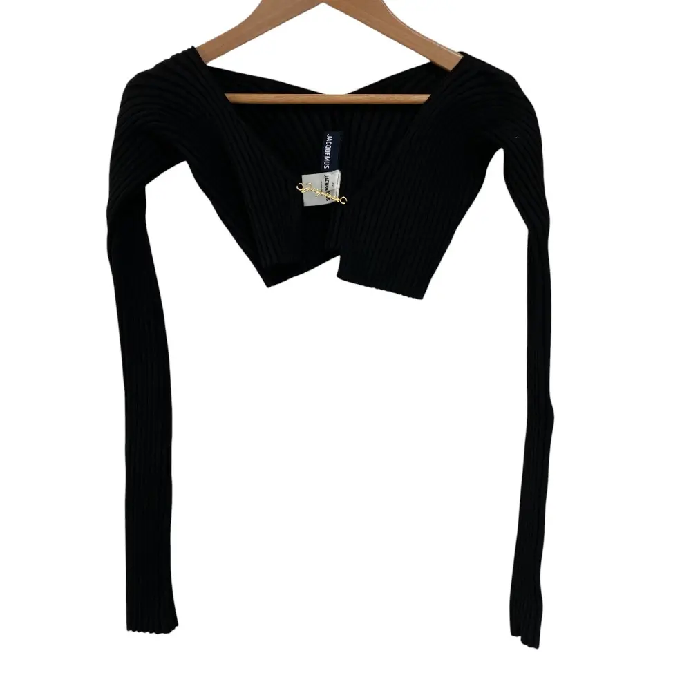 JACQUEMUS ジャックムス クロップド リブニットカーディガン サイズ32 ブラック