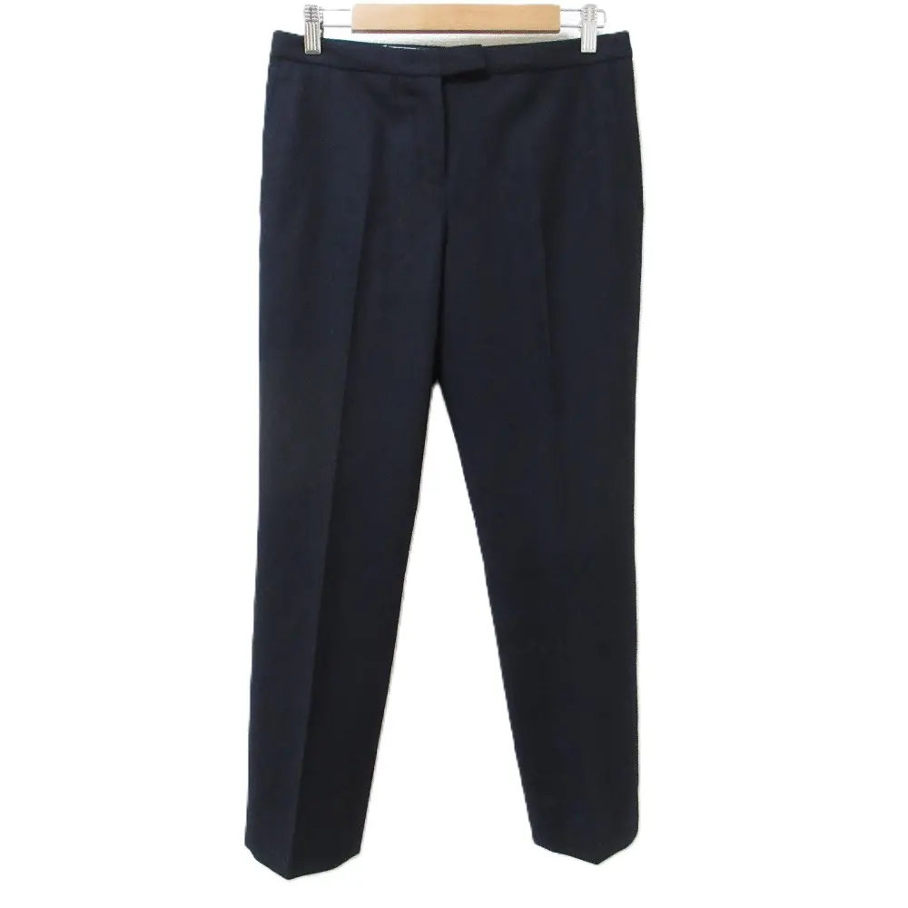 JIL SANDER ジルサンダー ウール カシミヤブレンド センタープレス スラックス テーパード パンツ 36 ダークネイビー