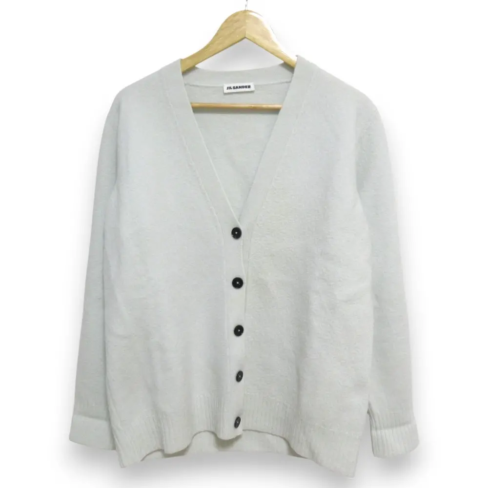 22SS JIL SANDER ジルサンダー メリノウール100％ Vネック 長袖 オーバーサイズ ニット カーディガン 36 ライトブルーの買取実績【2024年10月買取】