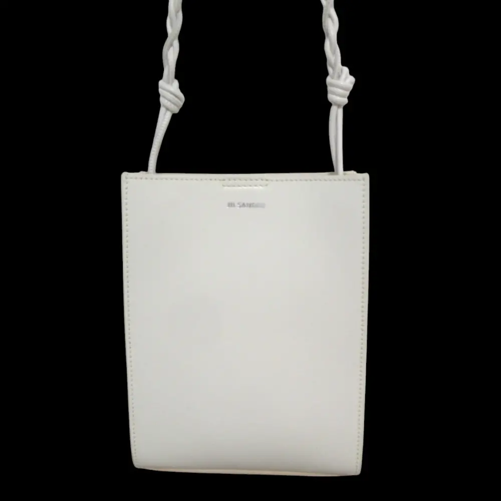 JIL SANDER ジルサンダー Tangle タングルスモール レザー エンボスロゴ クロスボディバッグ ショルダーバッグ ホワイト