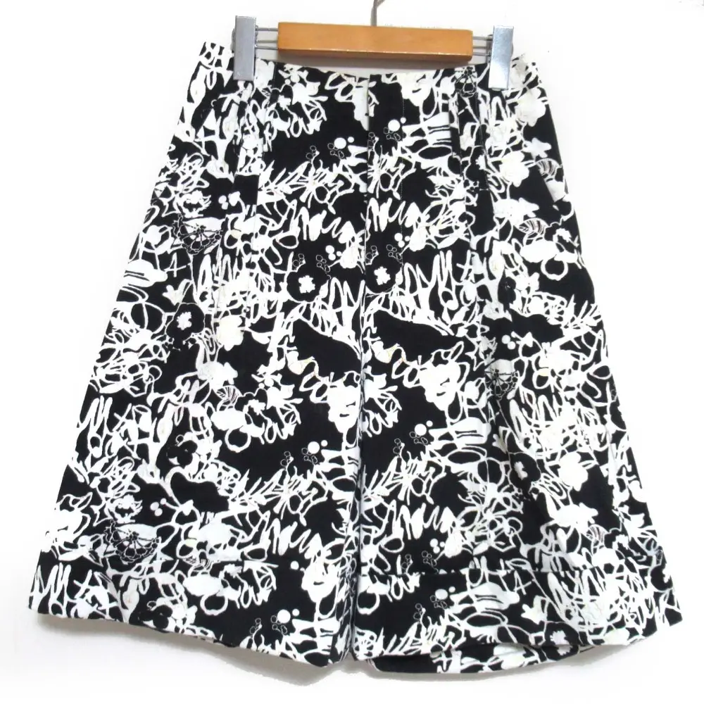 クリーニング済 JIL SANDER ジルサンダー 総裏 ツータック ハイウエスト ショートパンツ ハーフパンツ 44 ブラック×ホワイト