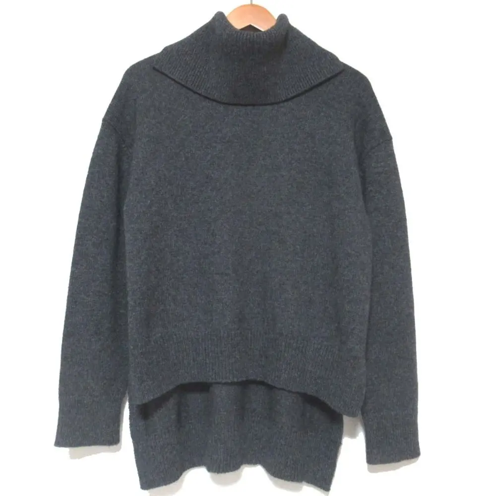 22AW JIL SANDER ジルサンダー スリットタートルネック 長袖 チャンキー ニット セーター J02GP0051 30 150/76A チャコールグレー