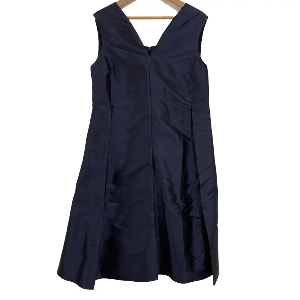 JIL SANDER ジルサンダー シルク ノースリーブ ドレス ワンピース サイズ36 ネイビー