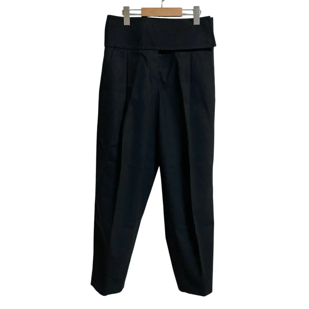 JIL SANDER ジルサンダー コットン センタープレス ストレートパンツ サイズ34 ブラック 