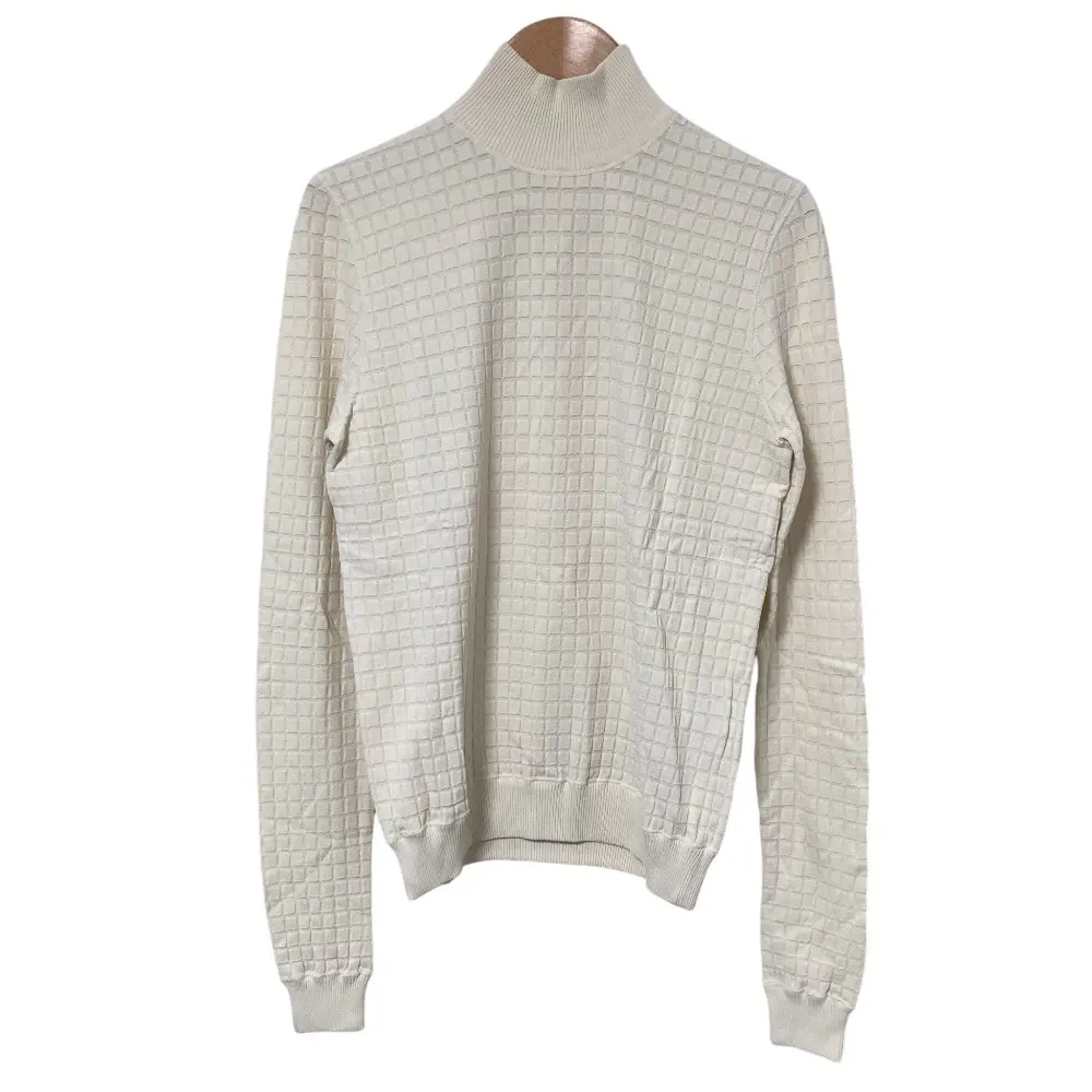JIL SANDER ジルサンダー ワッフル柄 ハイネック ニットカットソー 34サイズ ホワイト