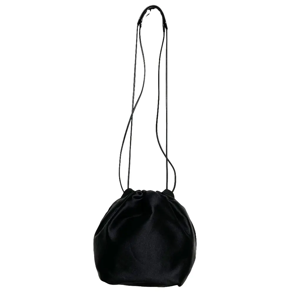 JIL SANDER ジルサンダー サテン ドローストリングバッグ JSPS853407 ブラック