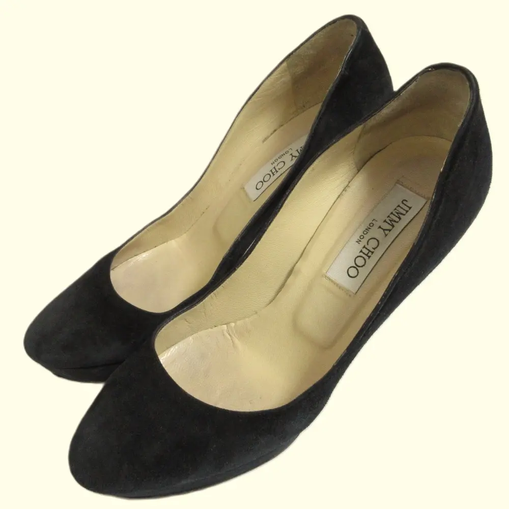 JIMMY CHOO ジミーチュウ スエード ピンヒール パンプス 37 23.5cm相当 ブラック