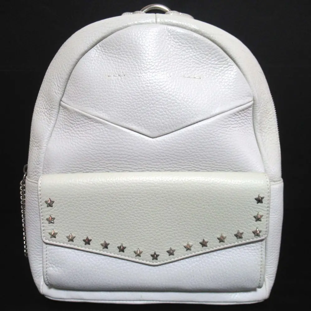 JIMMY CHOO ジミーチュウ スタースタッズ レザー リュックサック バックパック デイパック オフホワイト