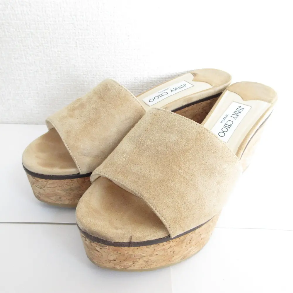 JIMMY CHOO ジミーチュウ DEEDEE 80 厚底 コルクサンダル 36 23cm相当 ベージュ