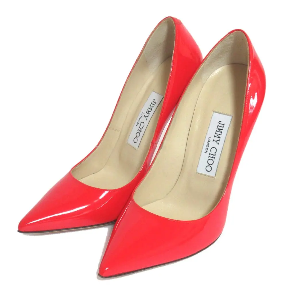 JIMMY CHOO ジミーチュウ パテントレザー ポインテッドドゥ ハイヒール パンプス 36サイズ 23cm相当 レッド
