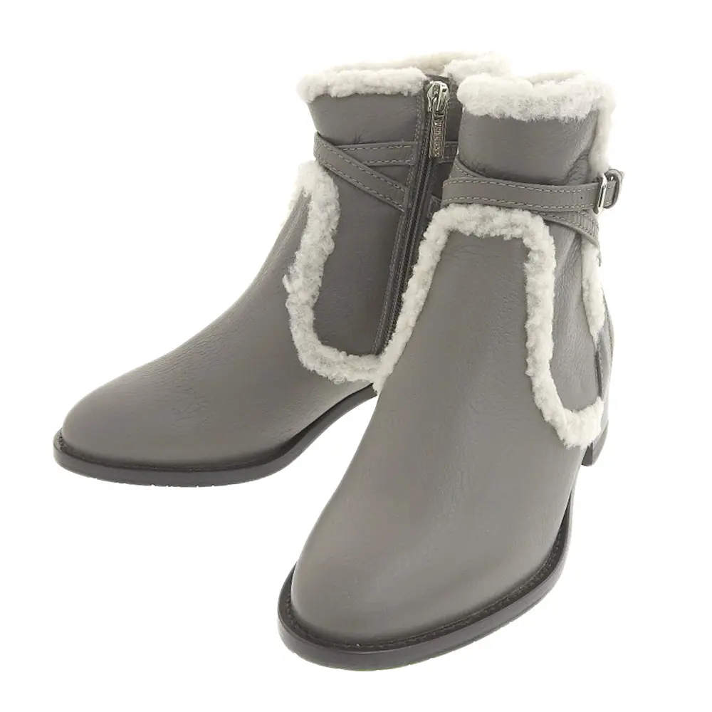 JIMMY CHOO ジミーチュウ ムートン ショートブーツ 35 1/2 約22.5cm グレー