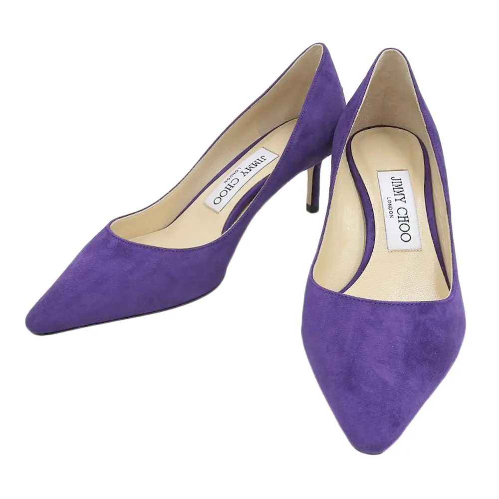 JIMMY CHOO ジミーチュウ ROMY60 スエード ポインテッドトゥ パンプス 35 約22cm パープル