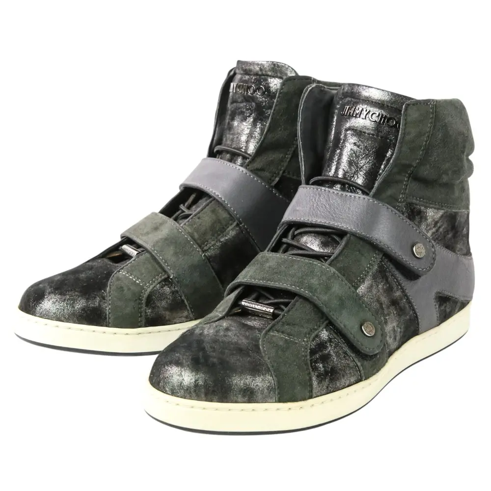 JIMMY CHOO ジミーチュウ BELLS ハイカット スニーカー 37.5 約24.5cm グレー