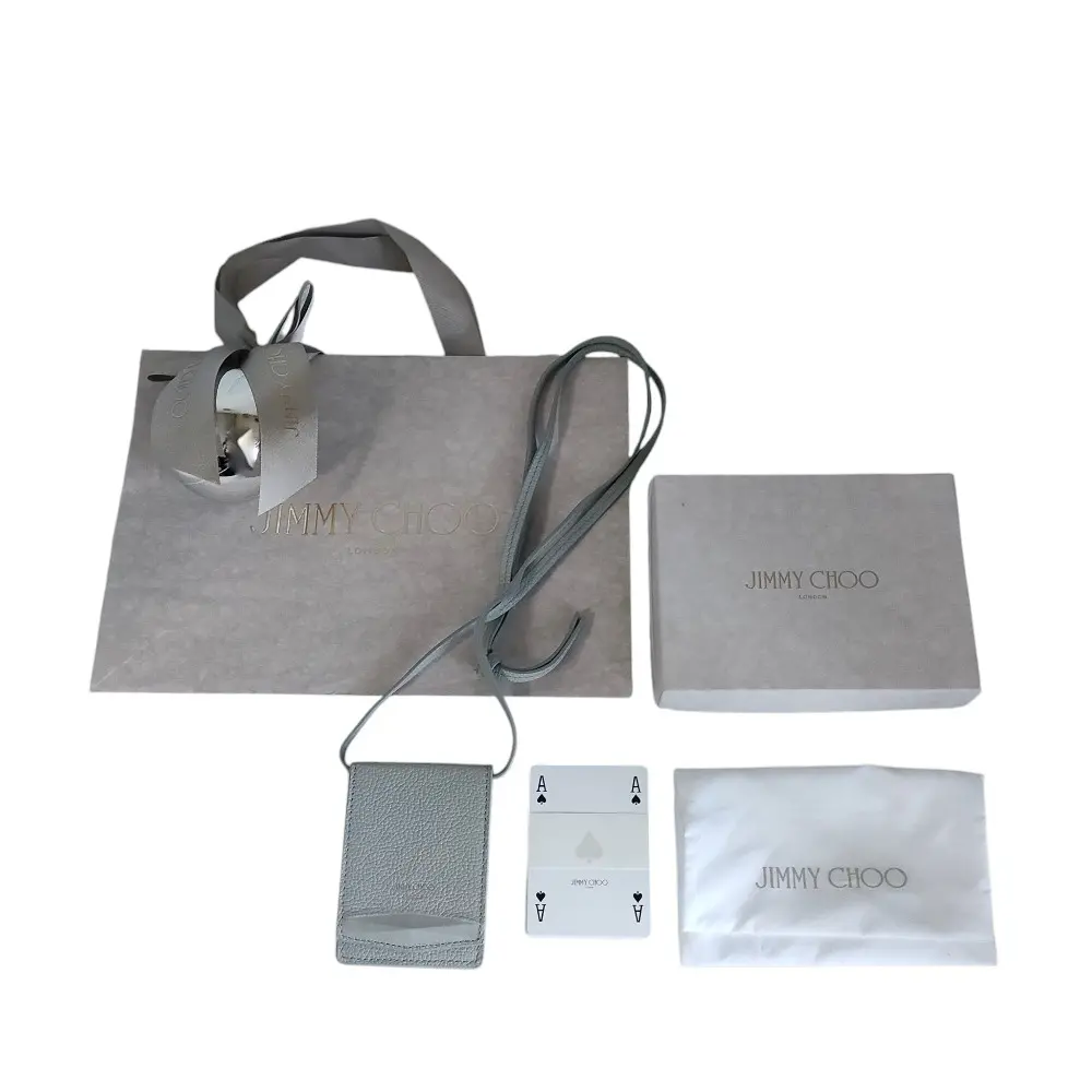 JIMMY CHOO ジミーチュウ ノベルティ 非売品 トランプ レザー ショルダーポーチ セット 箱付き グレー 
