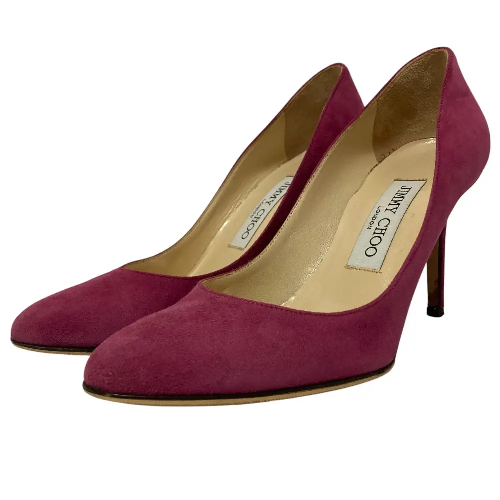 JIMMY CHOO ジミーチュウ スエード ポインテッドトゥ ハイヒール パンプス 36.5 23.5cm相当 パープル