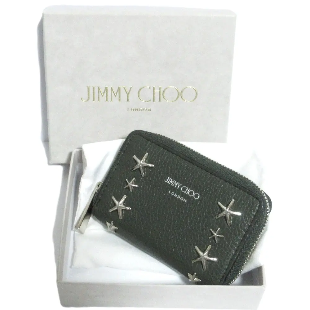 JIMMY CHOO ジミーチュウ ダニー スタースタッズ コインケース セージグリーン