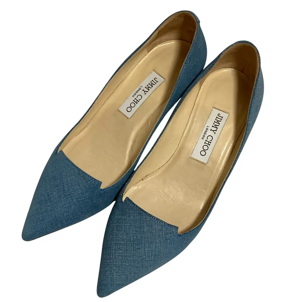 JIMMY CHOO ジミーチュウ  デニム ポインテッドトゥ パンプス サイズ38 25cm相当 ネイビーの買取実績【2025年7月買取】