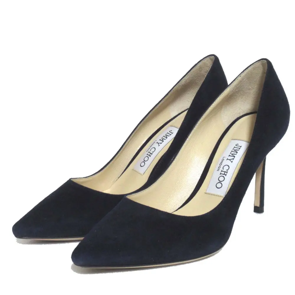 JIMMY CHOO ジミーチュウ ROMY 85 スエード ポインテッドトゥ ハイヒール パンプス サイズ35.5 22.5cm相当 ネイビー