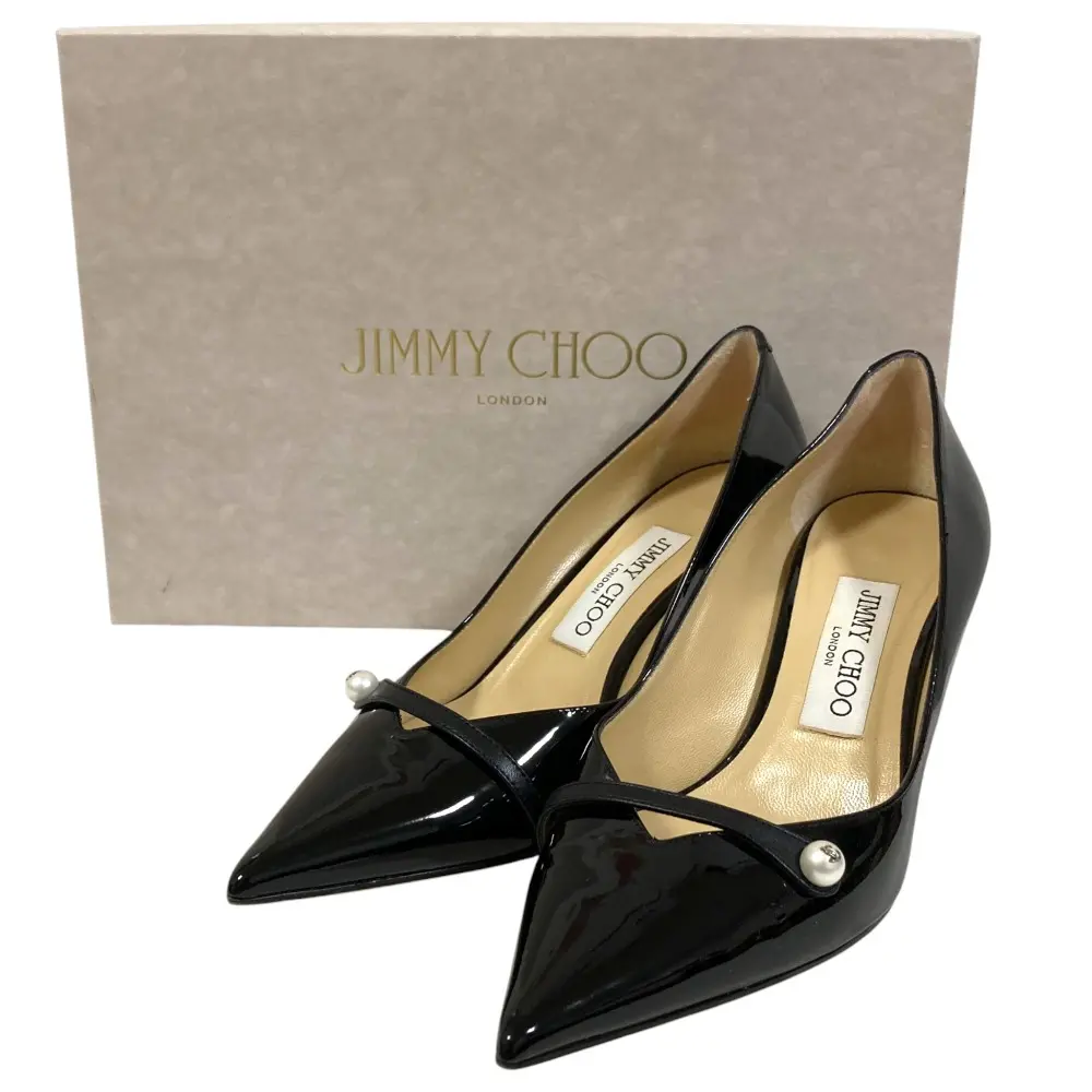 JIMMY CHOO ジミーチュウ ROSALIA 65 パテント ポインテッドトゥパンプス サイズ36 約23cm ブラック