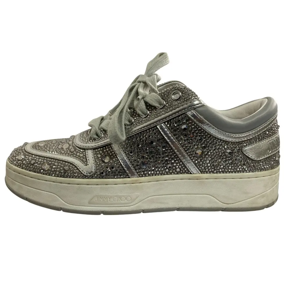 JIMMY CHOO ジミーチュウ HAWAII/F クリスタル装飾 スニーカー サイズ37 24.0cm相当 シルバーカラーの買取実績【2025年11月買取】