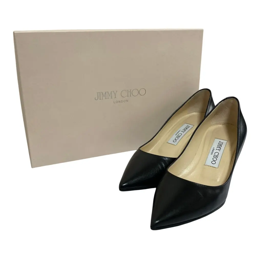 JIMMY CHOO ジミーチュウ レザー ポインテッドトゥ パンプス サイズ35 22cm相当 ブラック