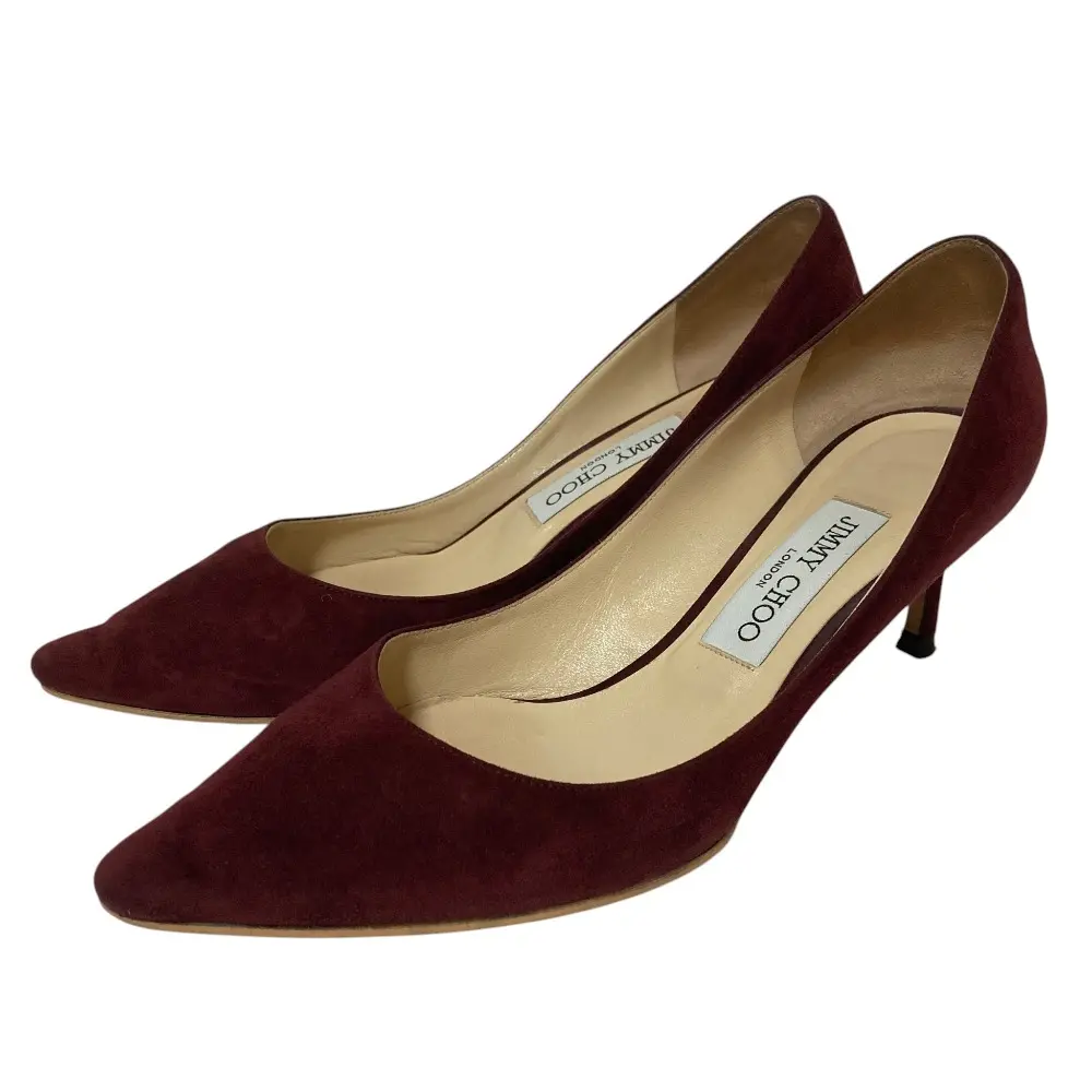 JIMMY CHOO ジミーチュウ ROMY スエードパンプス 38 25cm相当 ボルドー