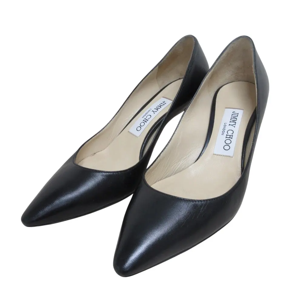 JIMMY CHOO ジミーチュウ ポインテッドトゥ レザーパンプス サイズ36 23.0cm相当 ブラック