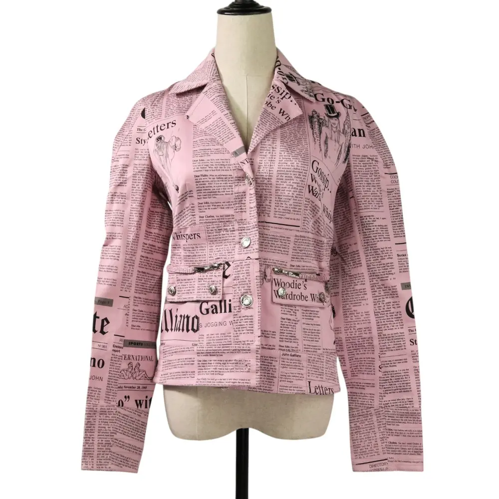 John Galliano ジョンガリアーノ ニュースペーパー ガゼッタ柄レース