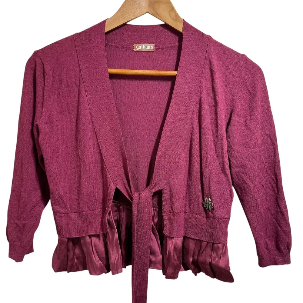 Galliano ジョンガリアーノ ショート丈 ニットカーディガン サイズM ボルドー