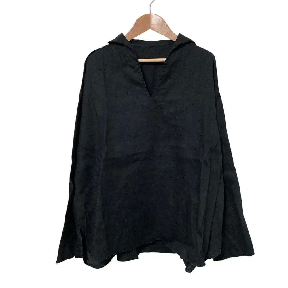 25SS JOURNAL STANDARD LUXE ジャーナルスタンダードラックス ソフトリネンセーラーシャツ サイズF ブラック