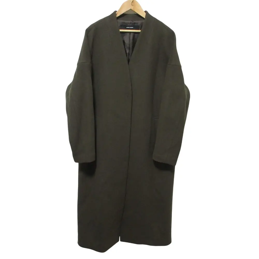 JOURNAL STANDARD ジャーナルスタンダード ノーカラー ウール コート M カーキ