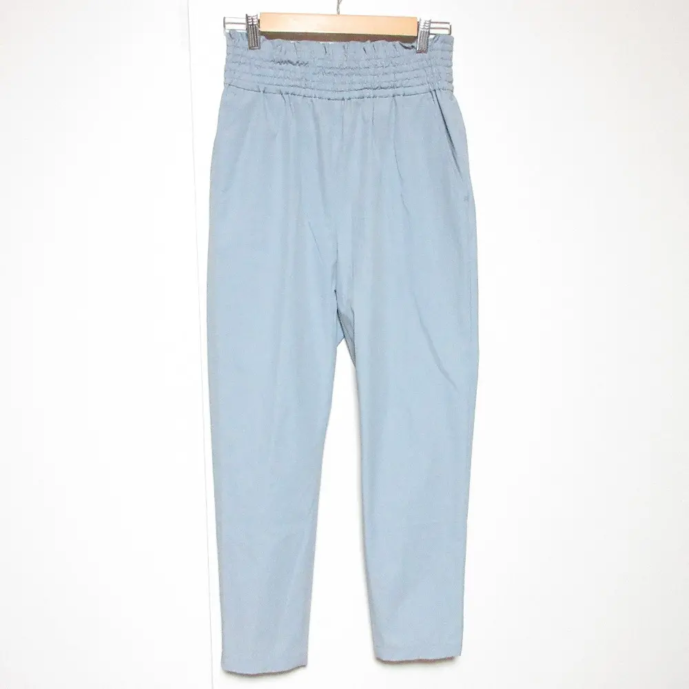 25SS JOURNAL STANDARD ジャーナルスタンダード リネンナイロンストレッチテーパードパンツ スラックス 38 サックスブルー