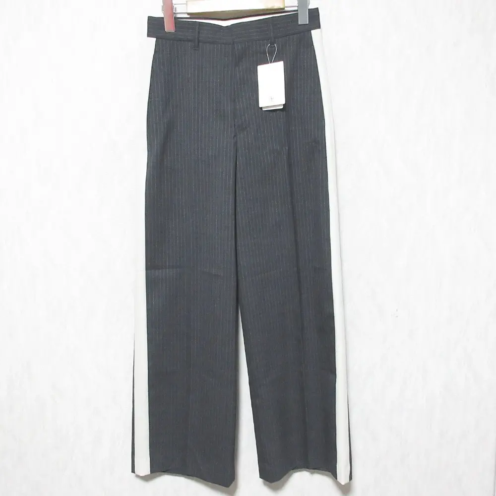 24AW JOURNAL STANDARD ジャーナルスタンダード TWストライプラインスラックスパンツ サイズ38 グレー