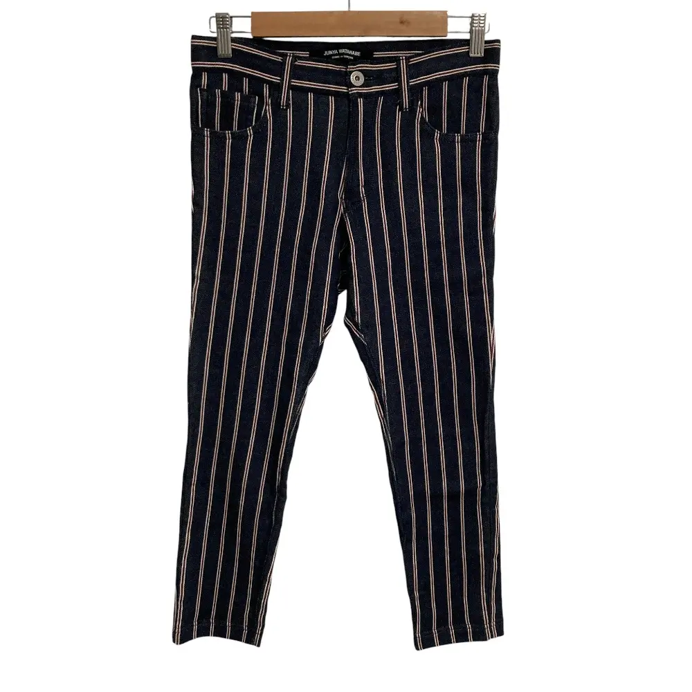 JUNYA WATANABE COMME des GARCONS ジュンヤワタナベ コムデギャルソン ストレッチ ストライプ柄 パンツ XSサイズ ネイビー