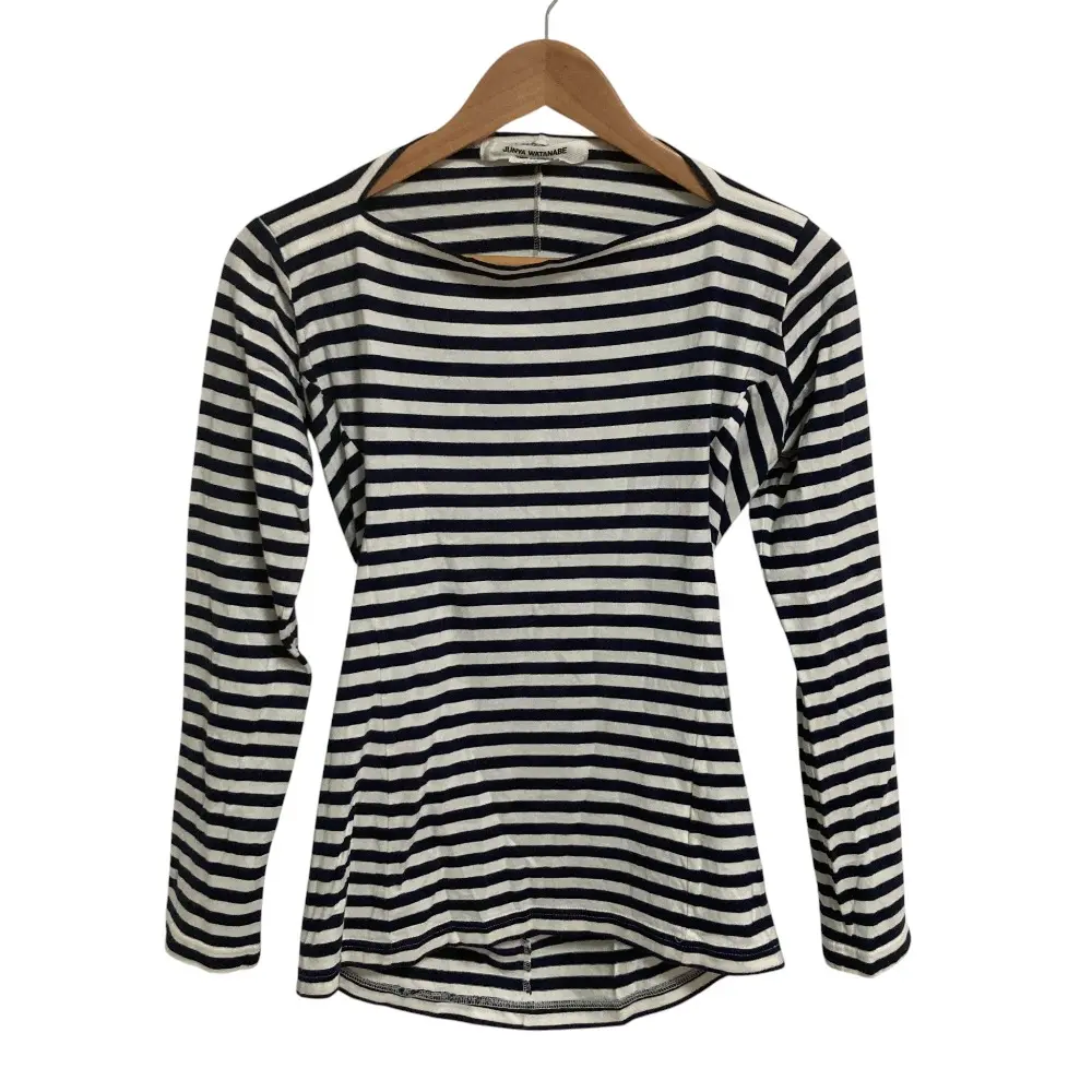 JUNYA WATANABE ジュンヤワタナベ コムデギャルソン ボーダー柄 長袖 Tシャツ カットソー Sサイズ ホワイト×ネイビー