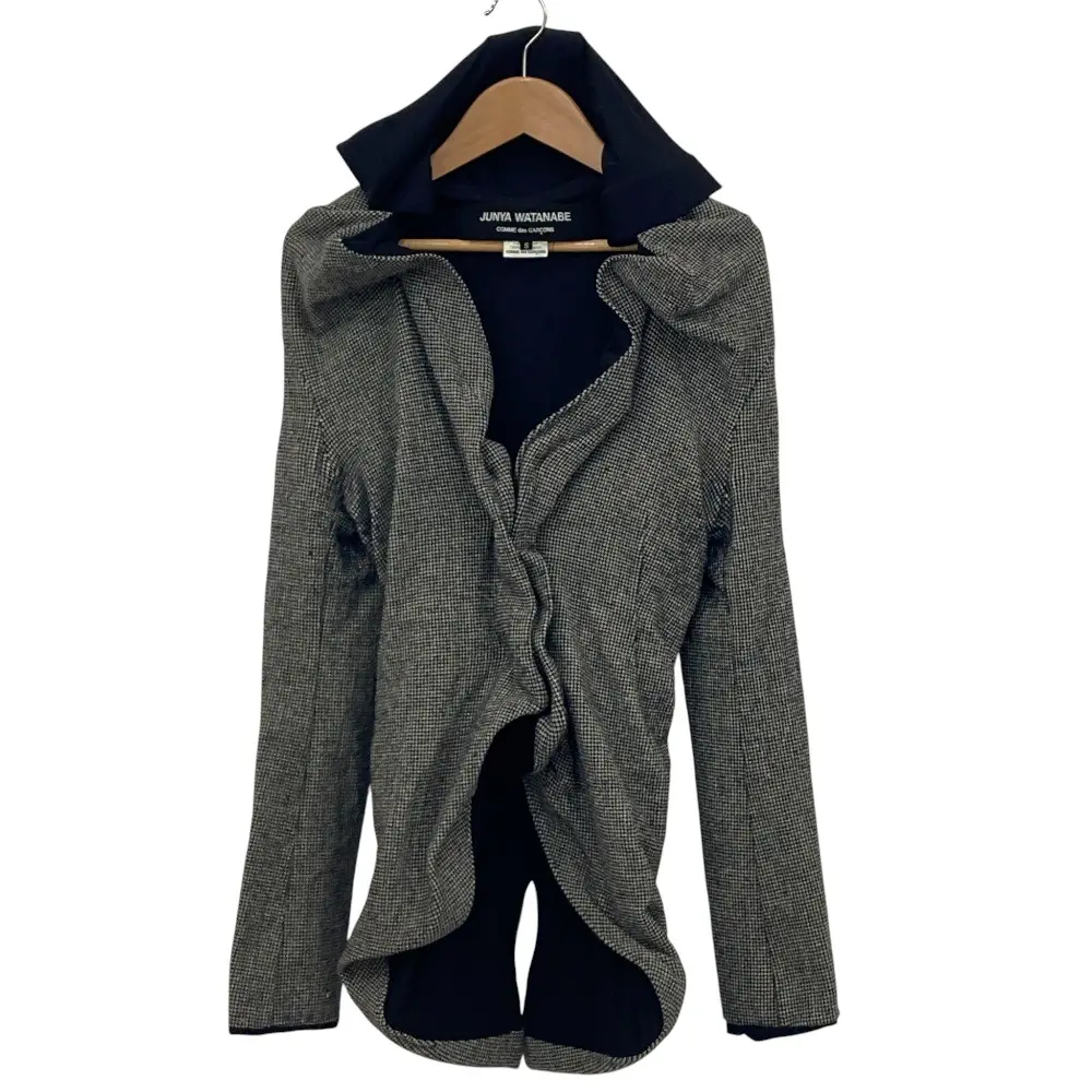 AD2008 JUNYA WATANABE COMME des GARCONS ジュンヤワタナベ 千鳥格子 ニットジャケット JB-J034 サイズS ブラック
